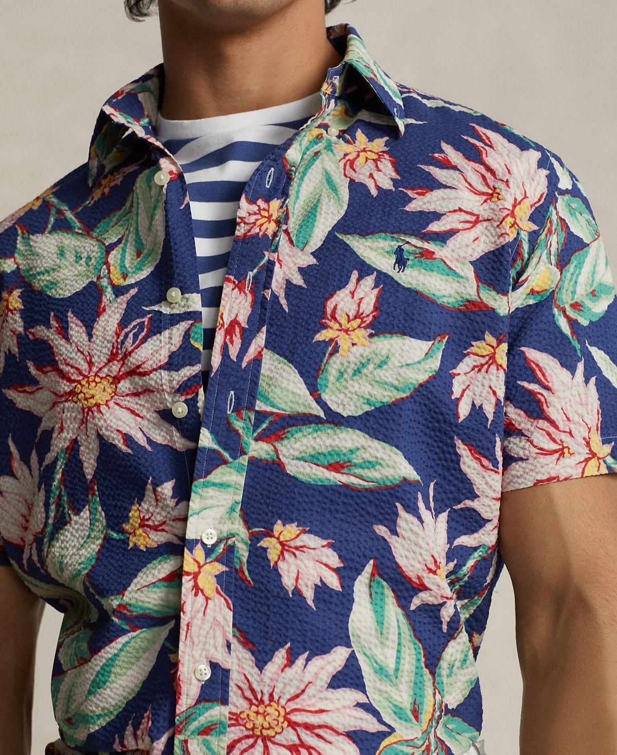 Classic Fit Printed Seersucker Shirt 6296 Belleville Floral Product Image