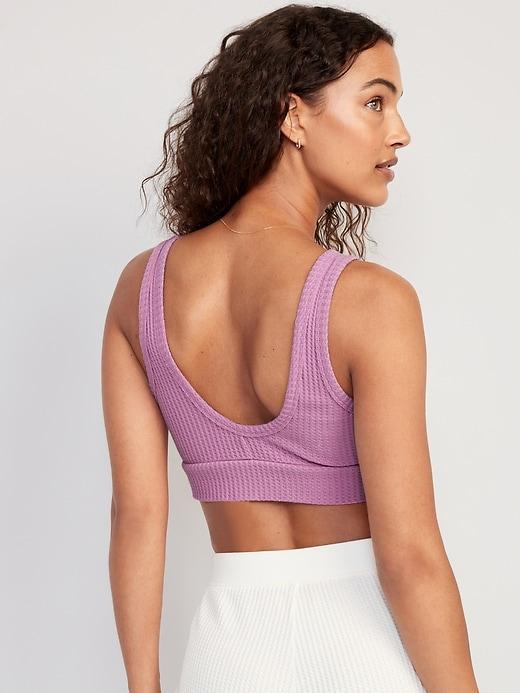 Waffle-Knit V-Neck Pajama Bralette Top Product Image