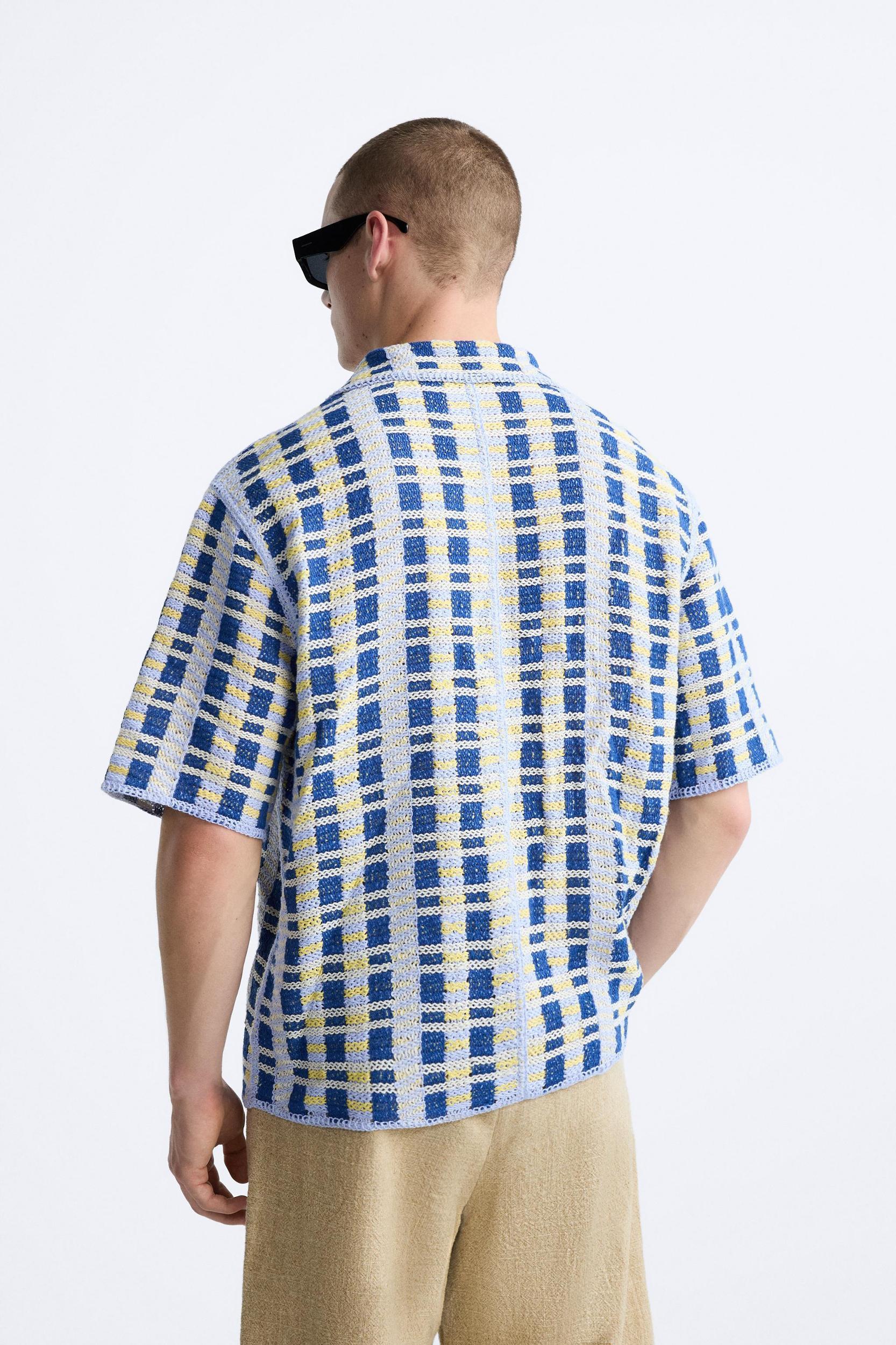 GEOMETRIC CROCHET SHIRT Product Image