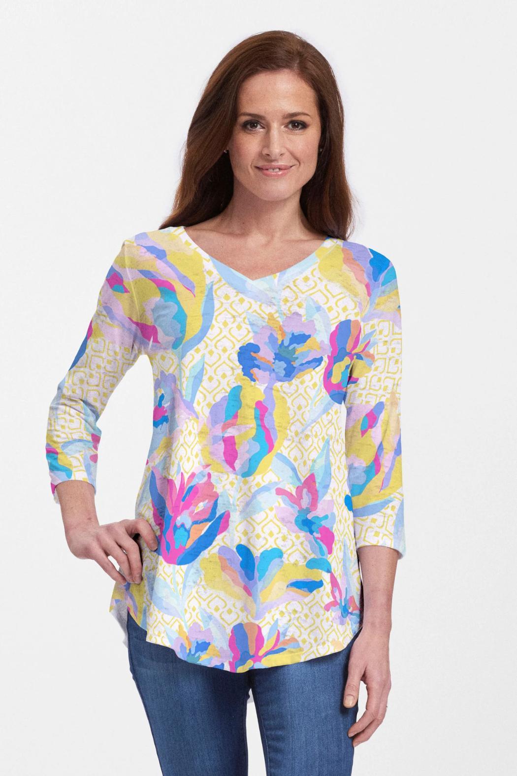 Floral Spades ~ V-neck Flowy Tunic Product Image
