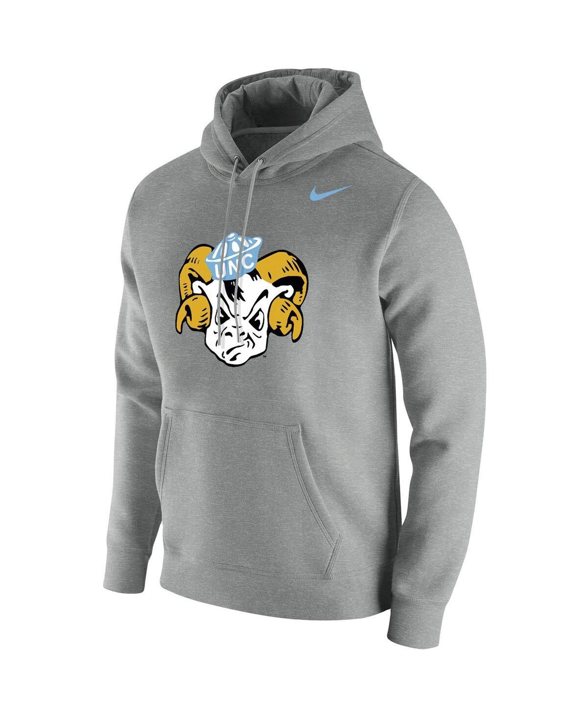 NIKE Heathered Gray North Carolina Tar Heels Vintage School Logo Pullover Hoodie Product Image