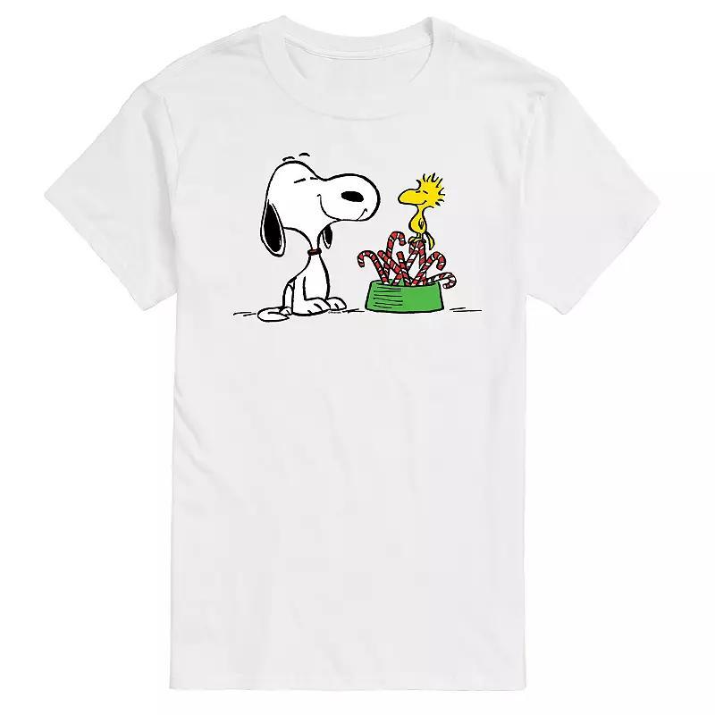 Big & Tall Peanuts Snoopy & Woodstock Candy Canes Graphic Tee, Mens Product Image