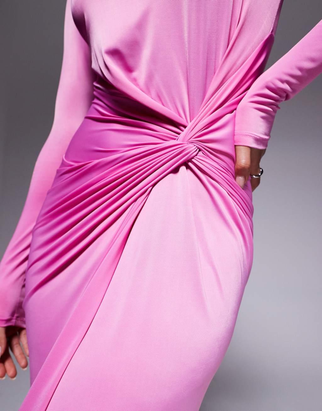 Daska exclusive high neck maxi dress in pink Product Image