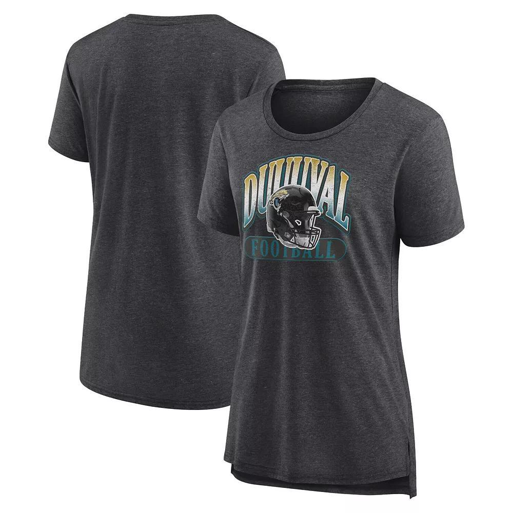 Women's Fanatics Branded  Heather Charcoal Jacksonville Jaguars Our Pastime Tri-Blend T-Shirt, Size: Medium Product Image