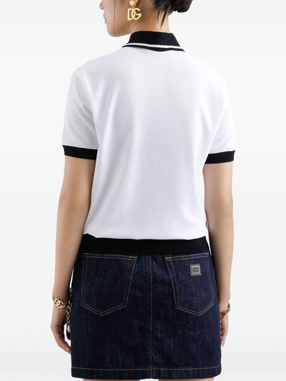 logo-embroidered cotton polo top Product Image