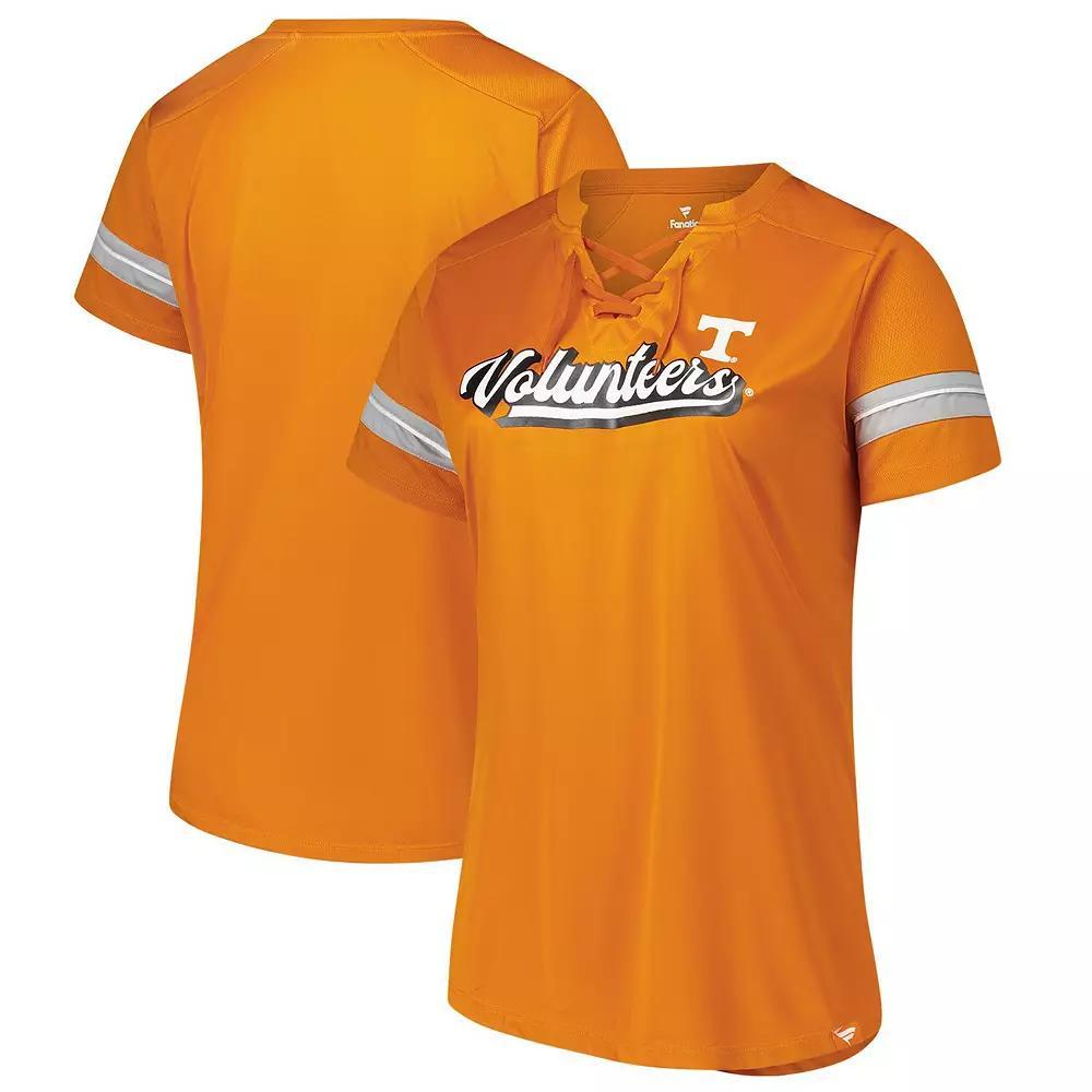 Women's Fanatics Tennessee Orange Tennessee Volunteers Plus Size Overtime Readiness Lace-Up T-Shirt, Size: 3XL Product Image