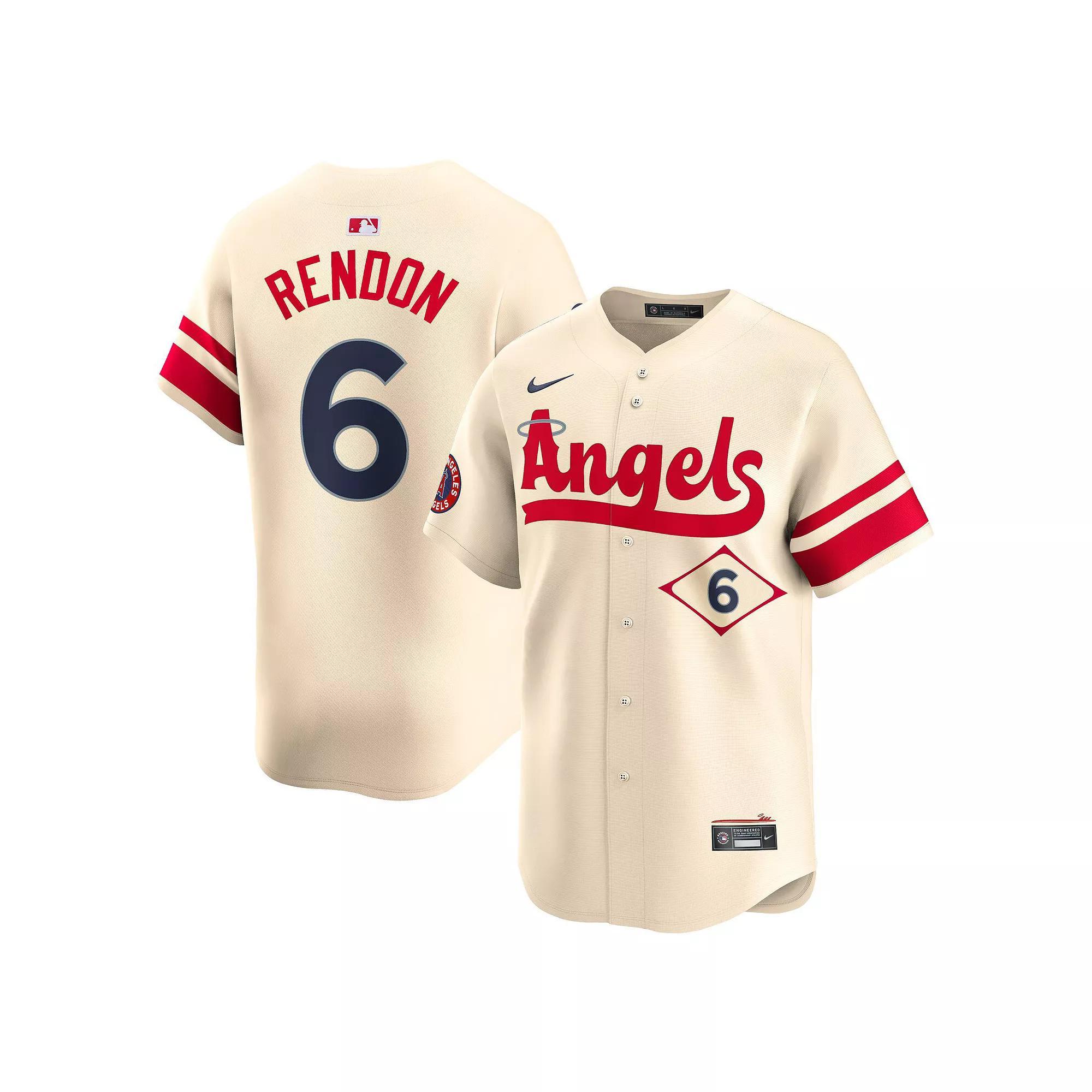 Men's Nike Anthony Rendon Cream Los Angeles Angels City Connect Limited Player Jersey, Size: Large, Beige Product Image