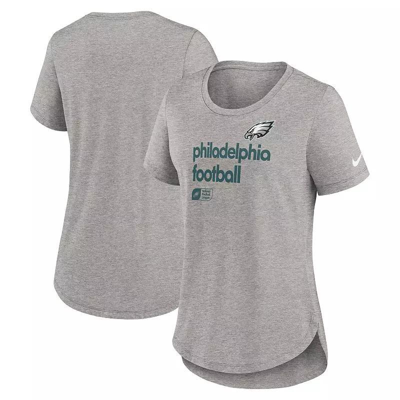 Womens Nike Heather Gray Philadelphia Eagles Fashion Tri-Blend T-Shirt Product Image