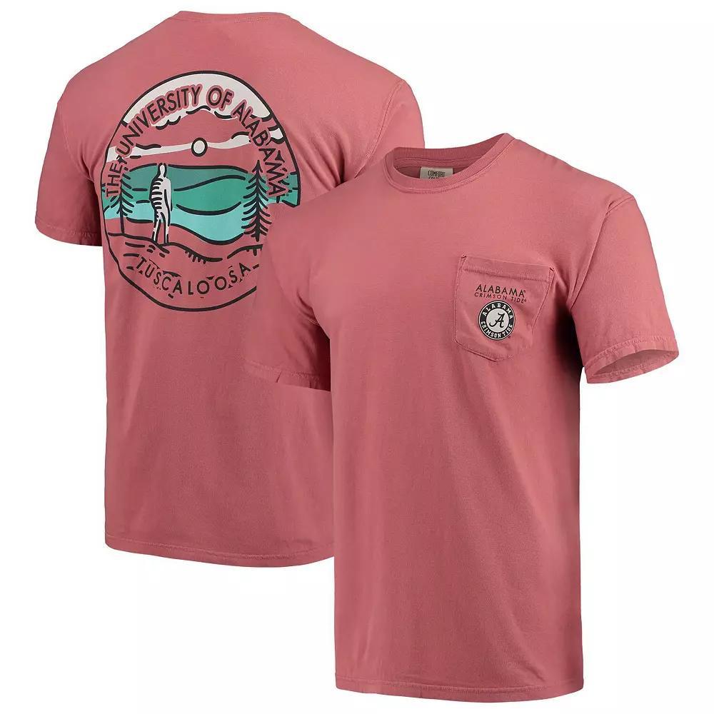 Men's Crimson Alabama Crimson Tide Circle Scene Comfort Colors Pocket T-Shirt, Size: Large, Red Product Image