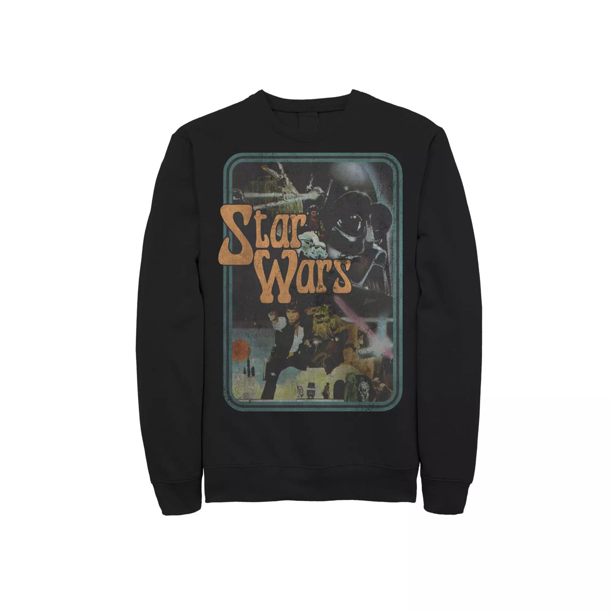 Men's Star Wars Vintage Style Group Portrait Sweatshirt, Size: Large, Black Product Image