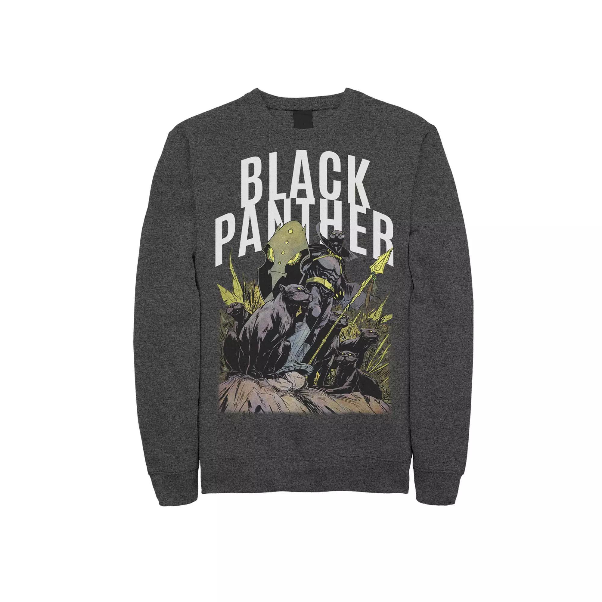 Mens Marvel Black Panther Village King of Kings Sweatshirt Grey Heather Product Image