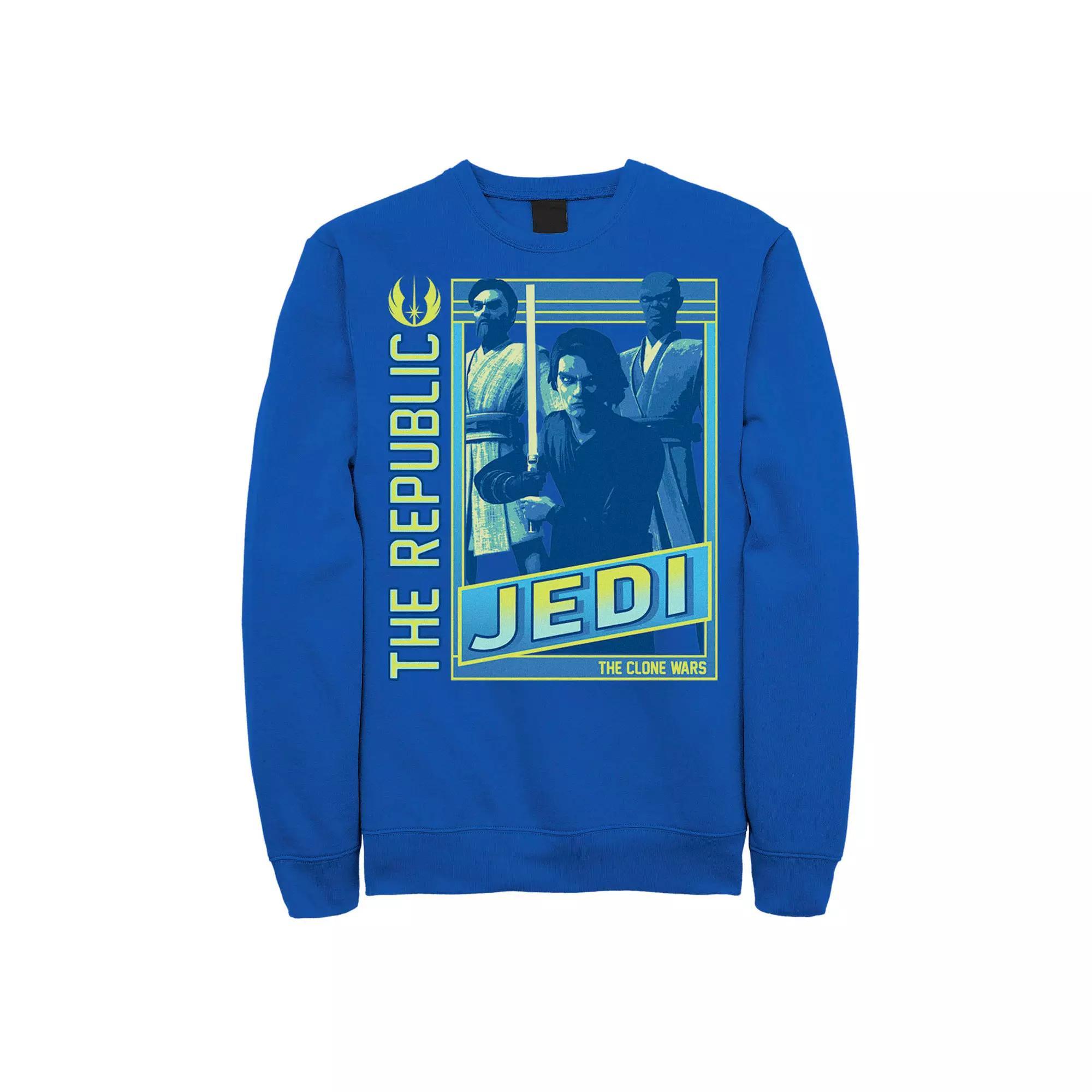 Men's Star Wars: The Clone Wars The Republic Jedi Poster Sweatshirt, Size: XXL, Royal Product Image