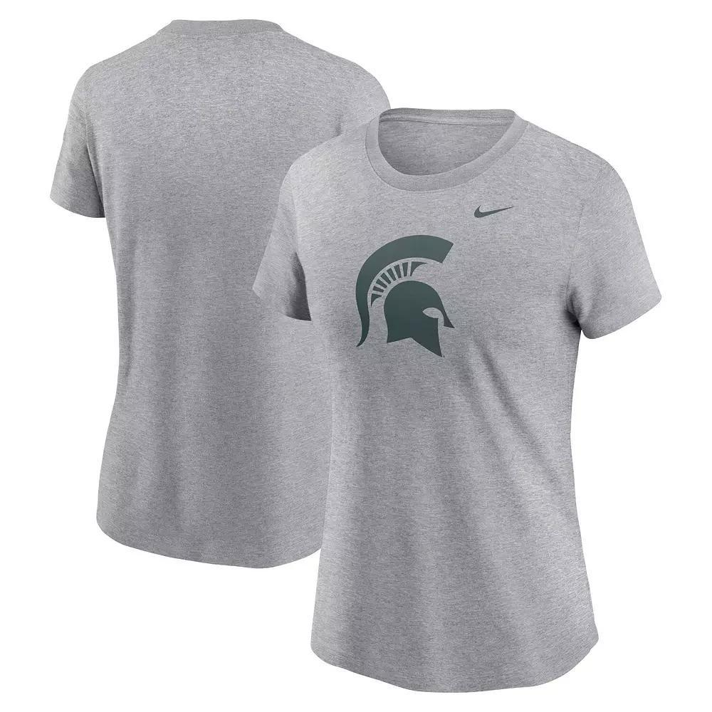 Women's Nike Heather Gray Michigan State Spartans Primetime Evergreen Logo T-Shirt, Size: XL, Grey Product Image