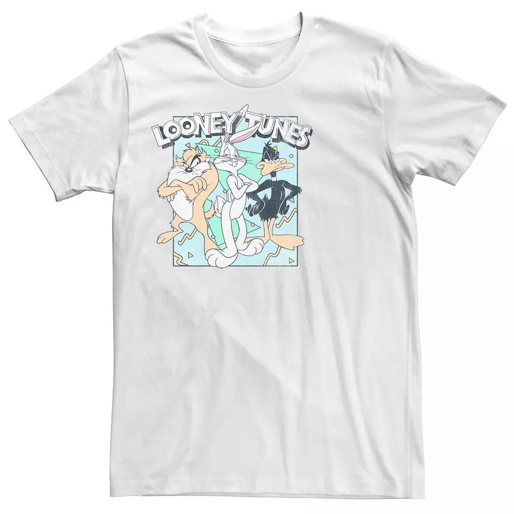 Men's Looney Tunes Tasmanian Bugs And Daffy Duck Tee, Size: Small, White Product Image