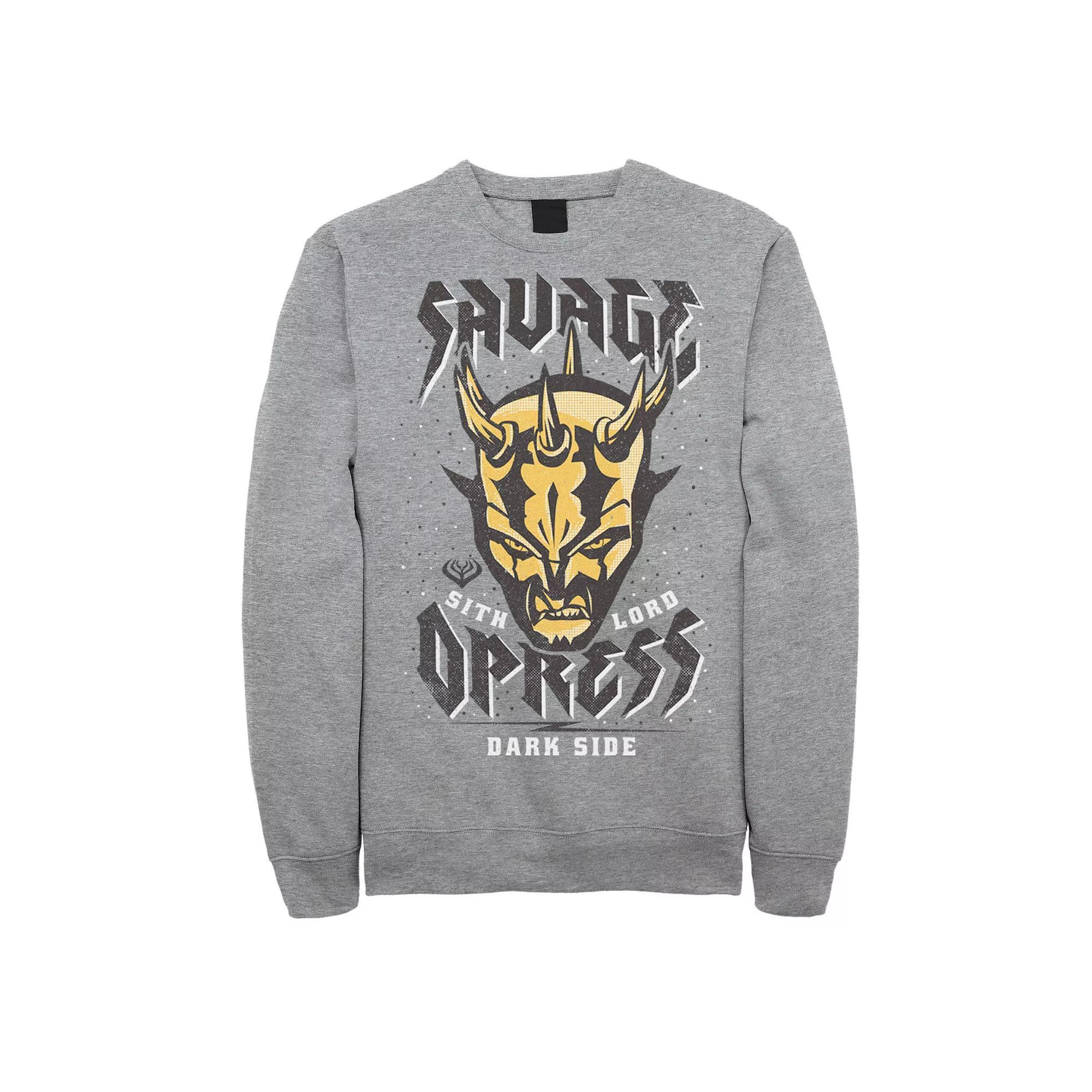Men's Star Wars: Clone Wars Savage Opress Dark Side Portrait Sweatshirt, Size: XL, Athletic Grey Product Image