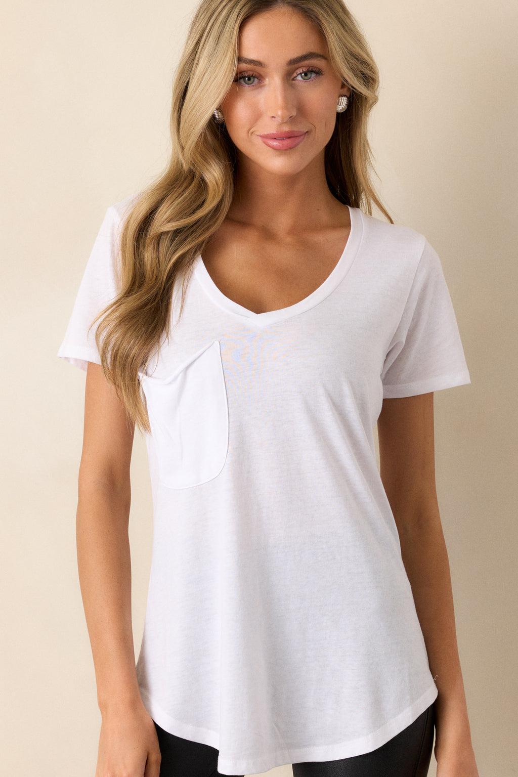 Z Supply White Pocket Tee Product Image