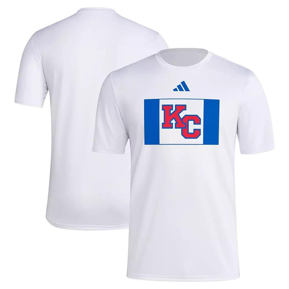 Men's adidas White Kansas Jayhawks 2024 Kansas in KC T-Shirt, Size: Medium Product Image