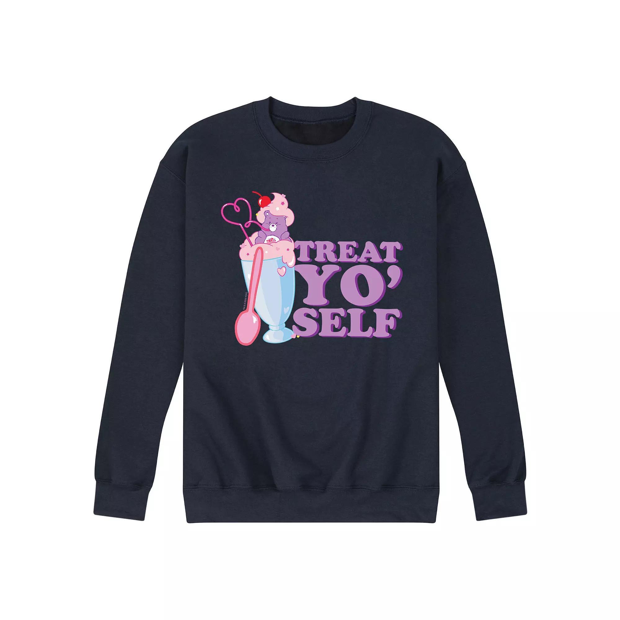 Mens Care Bears Treat Yo Self Fleece Sweatshirt Blue Product Image