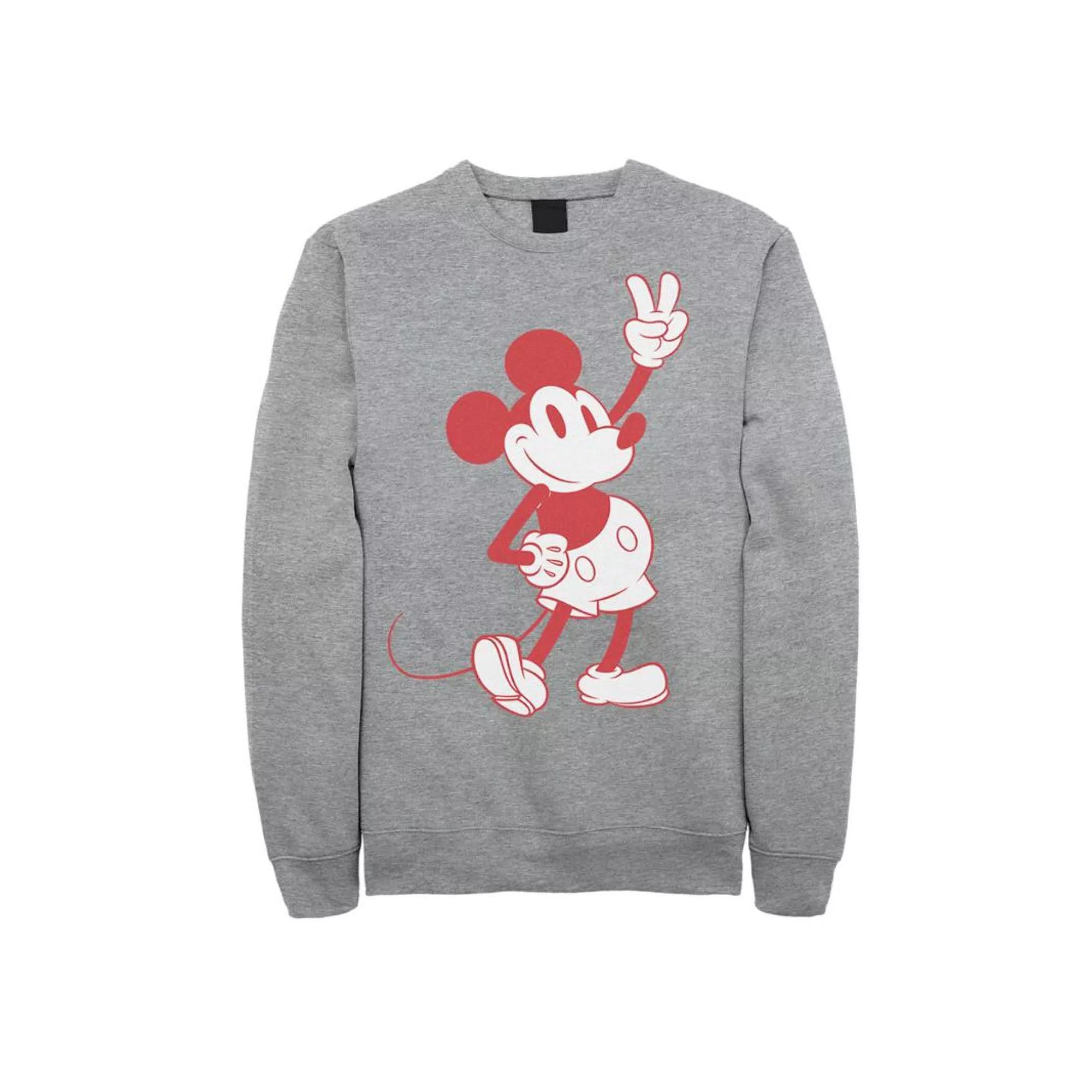 Disney's Mickey And Friends Mickey Men's Peace Outline Sweatshirt, Size: XL, Athletic Grey Product Image