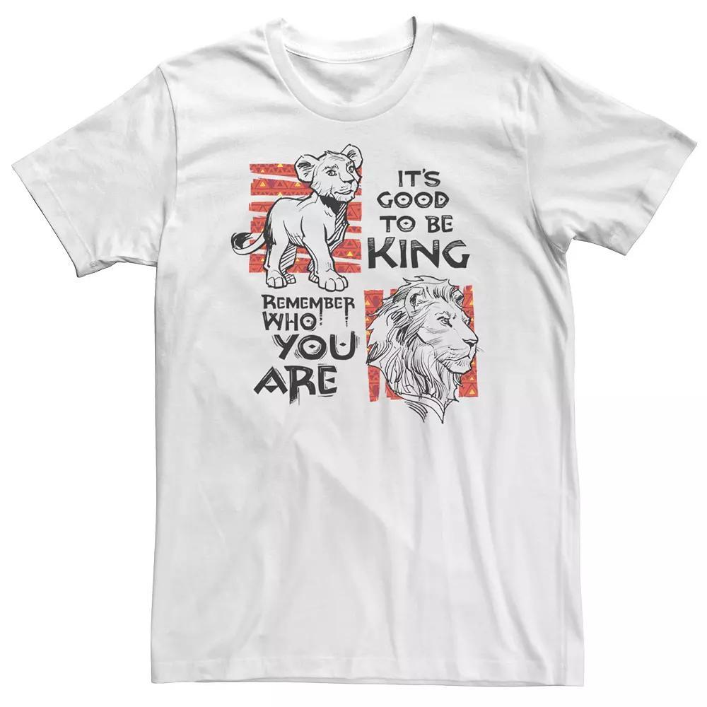 Big & Tall Disney The Lion King Live Action Simba Mufasa Quotes Poster Tee, Men's, Size: 3XL, White Product Image