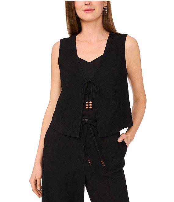 Vince Camuto Coordinating V Neck Sleeveless Tie Front Vest Product Image