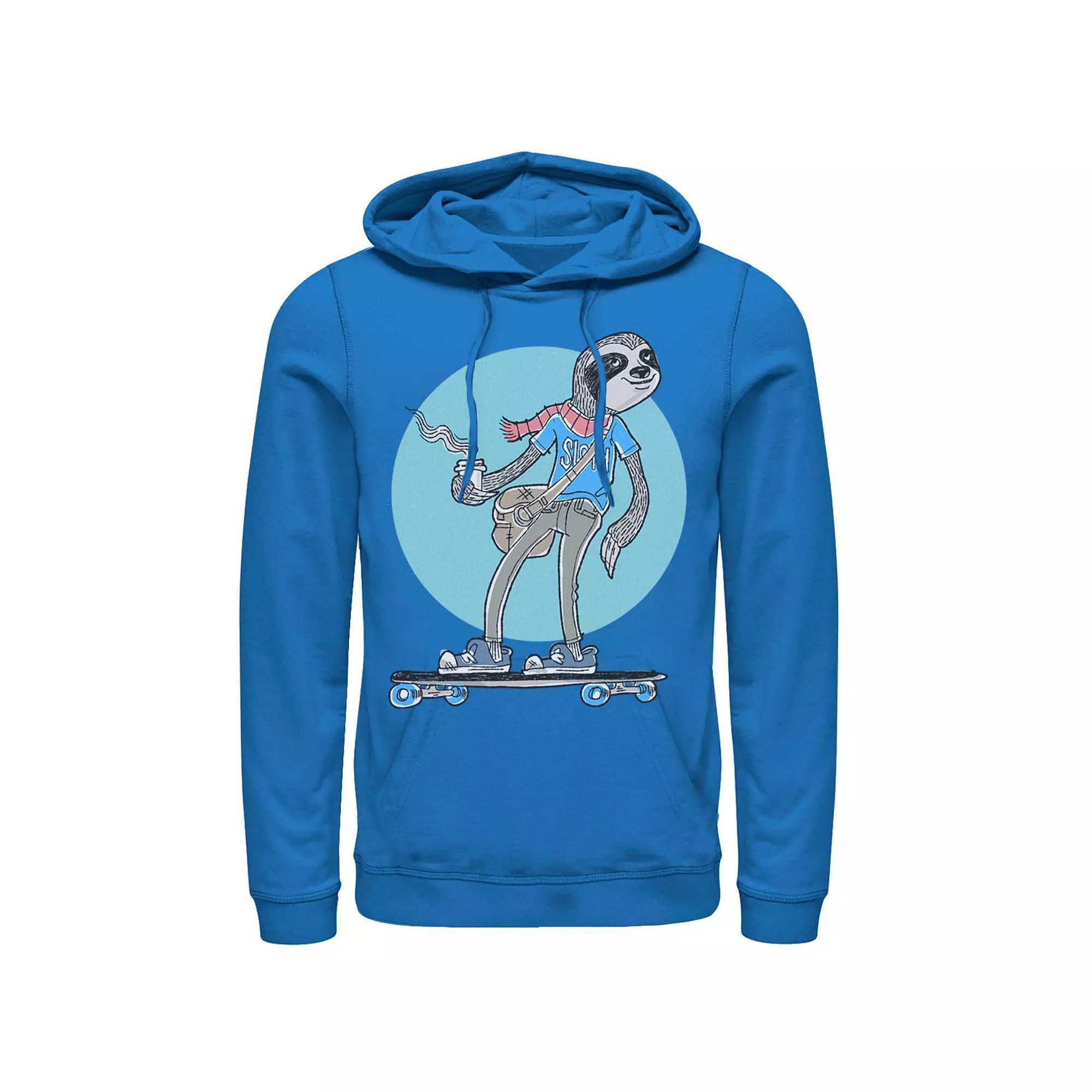 Men's Skateboarding Sloth Back Circle Hoodie, Size: Medium, Royal Product Image