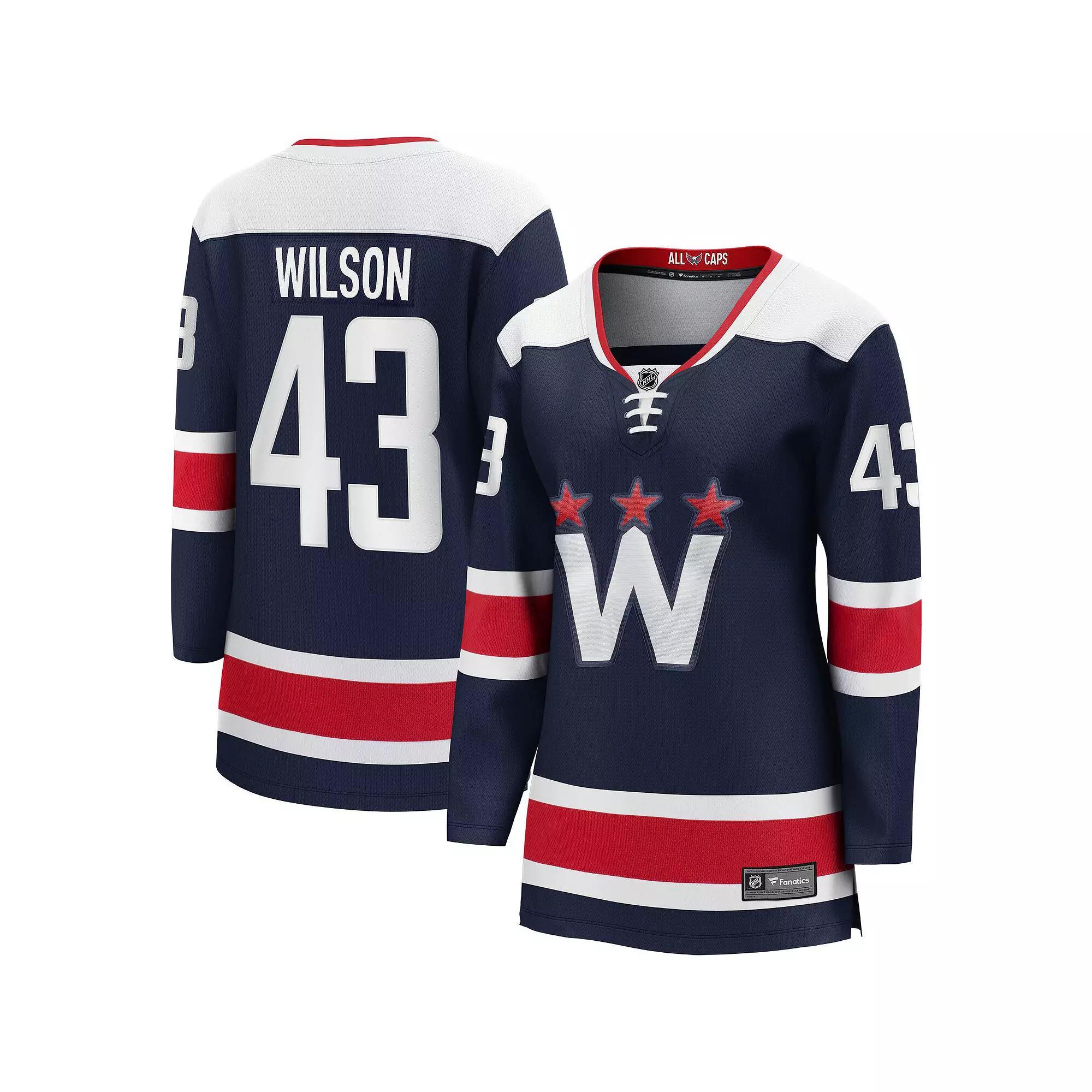 Women's Fanatics Branded Tom Wilson Navy Washington Capitals Alternate 2020/21 Premier Breakaway Player Jersey, Size: XS, Blue Product Image
