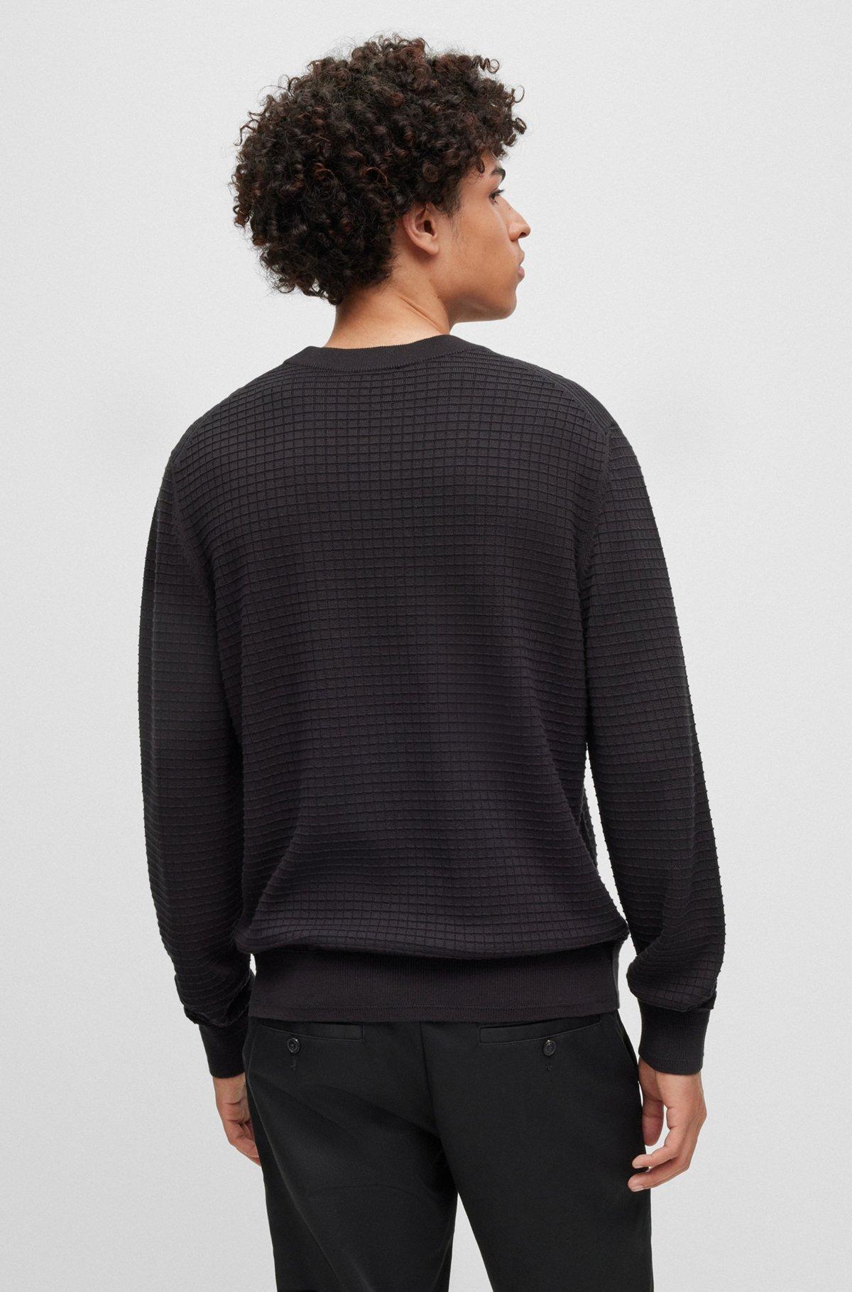 Cotton sweater with jacquard pattern Product Image