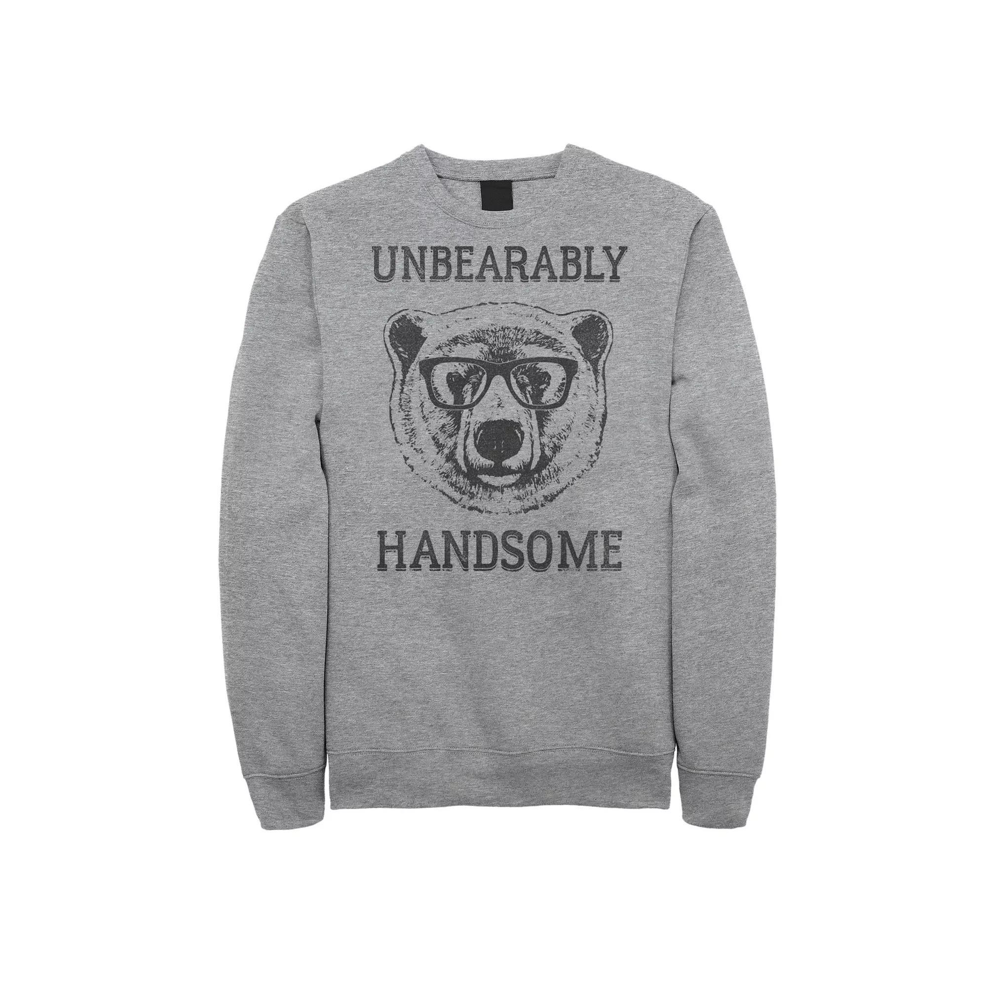 Men's Unbearably Hand Graphic Fleece Pullover, Size: XL, Athletic Grey Product Image