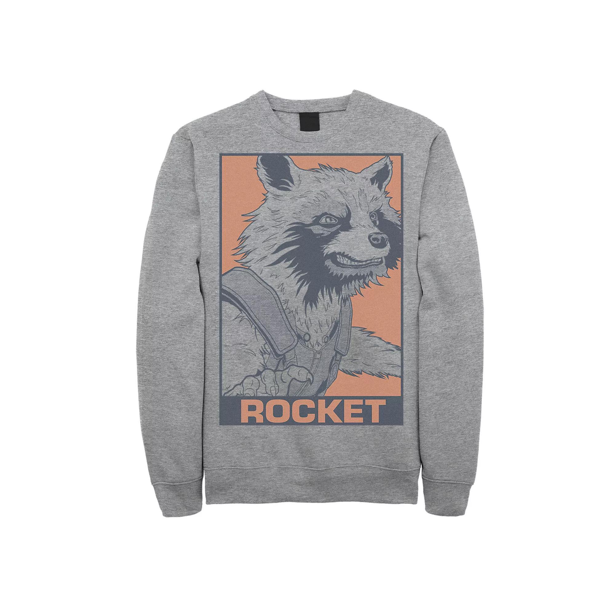 Men's Marvel Avengers Endgame Rocket Pop Art Sweatshirt, Size: 3XL, Athletic Grey Product Image