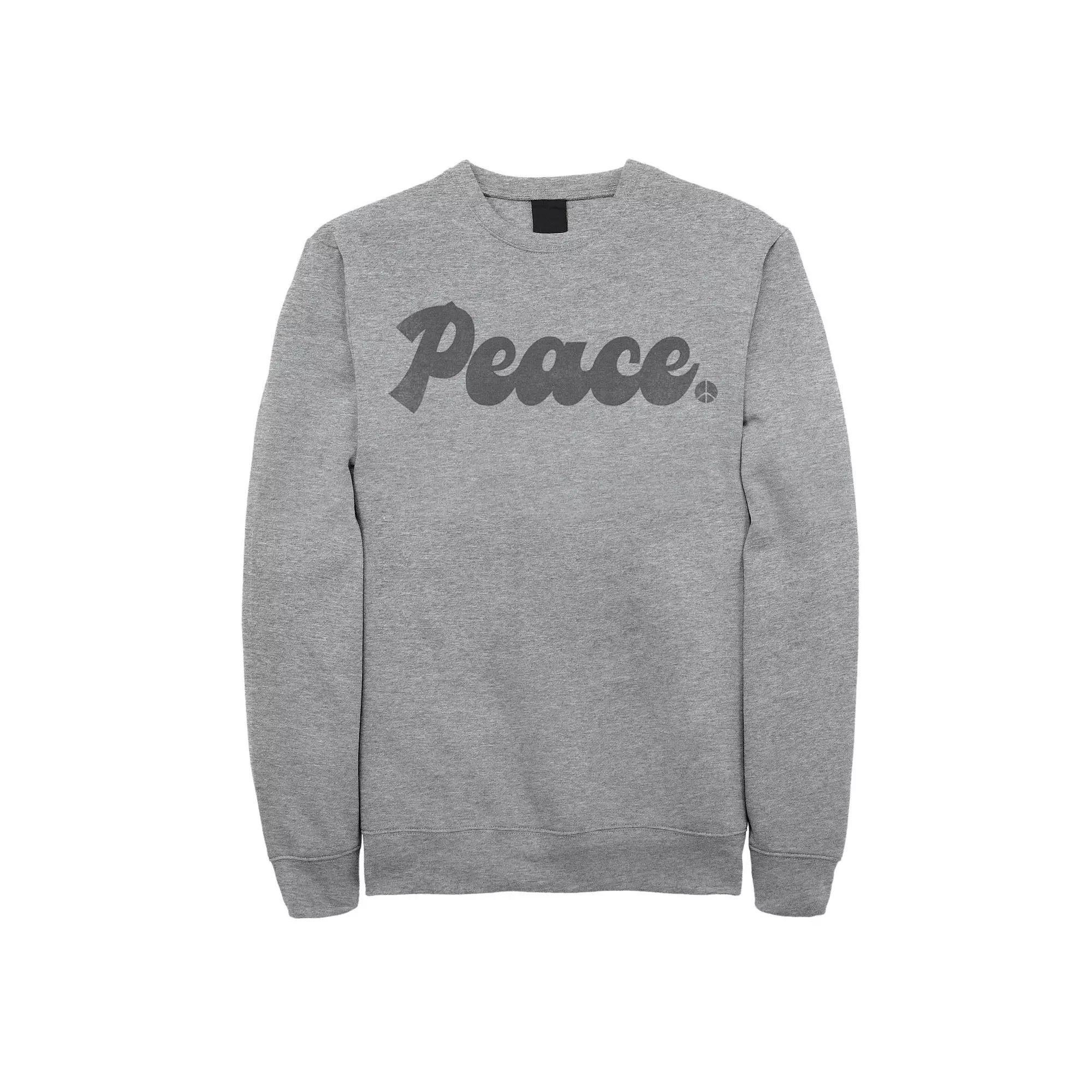 Men's Fifth Sun Peace Retro Sweatshirt, Size: XL, Athletic Grey Product Image