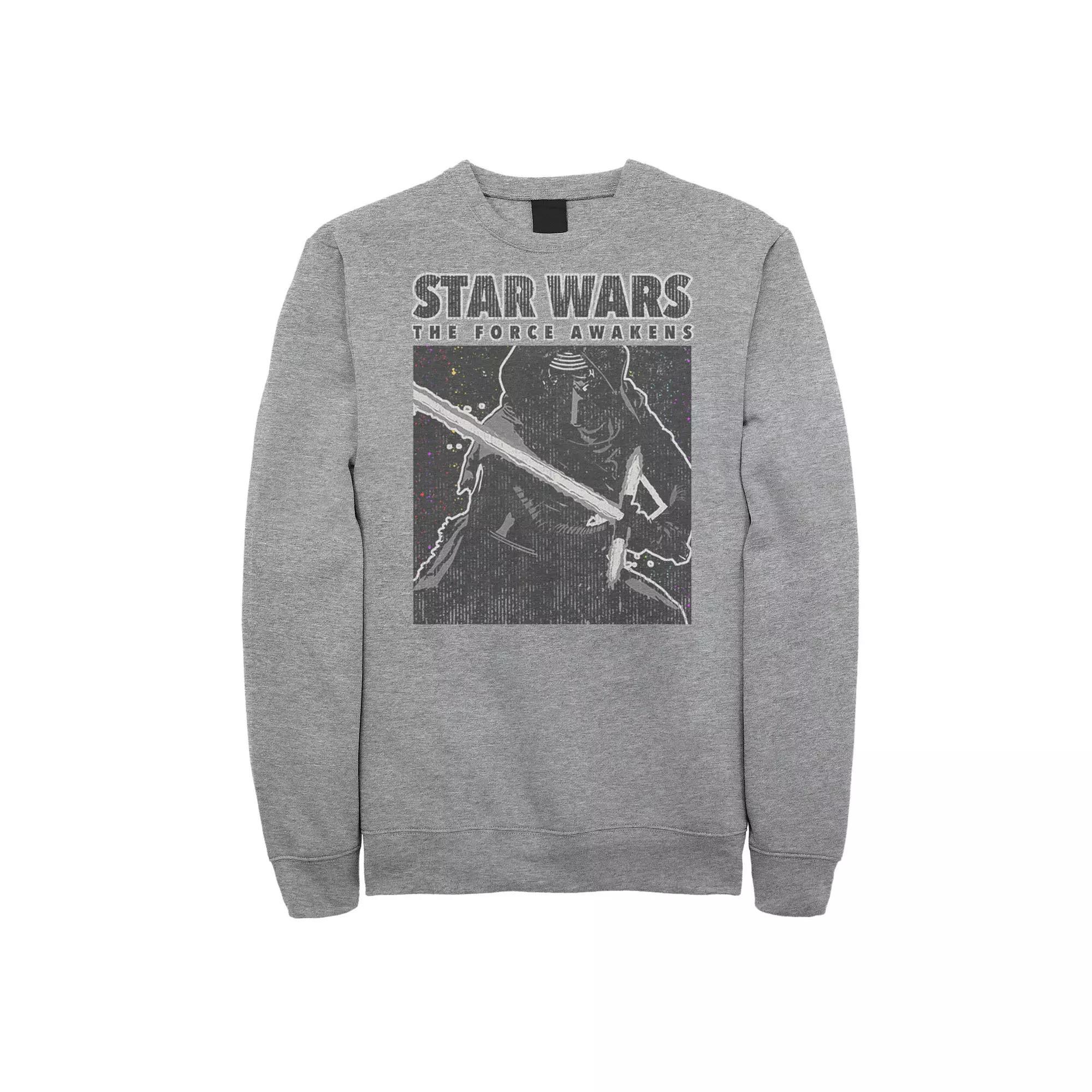 Men's Star Wars: The Force Awakens Kylo Ren Poster Sweatshirt, Size: Small, Athletic Grey Product Image