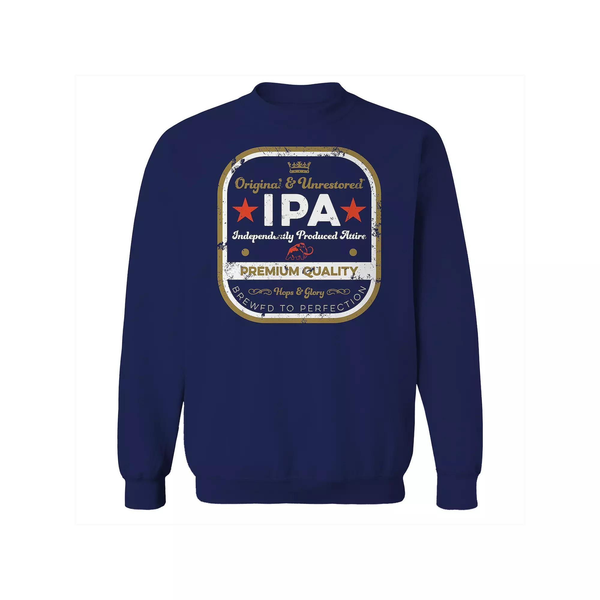 Men's Original & Unrestored IPA Fleece Graphic Sweatshirt, Size: Large, Blue Product Image