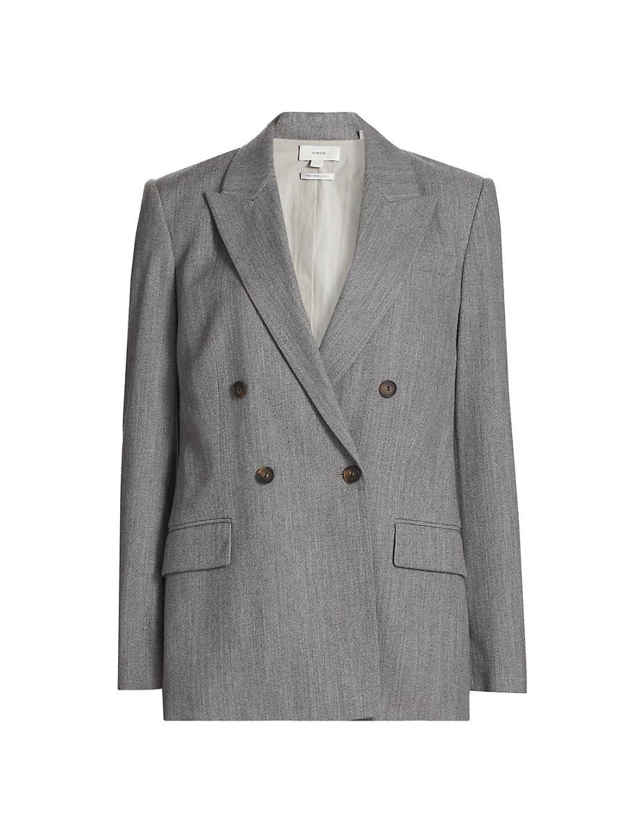 Italian Wool-Blend Twill Double-Breasted Blazer Product Image