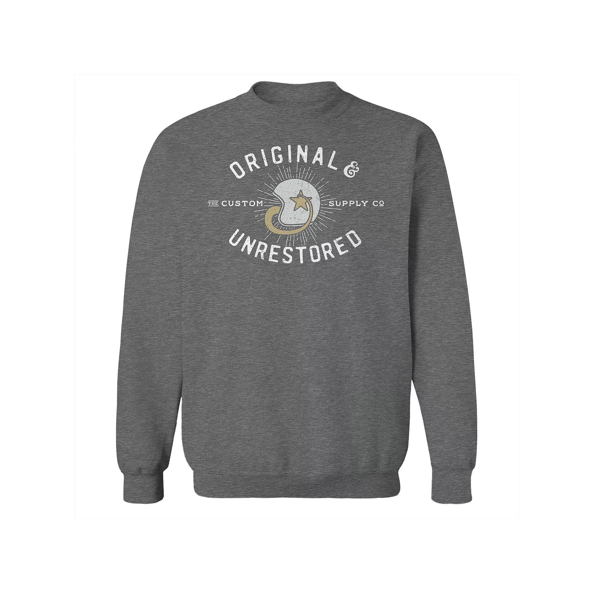 Men's Original & Unrestored Custom Supply Fleece Graphic Sweatshirt, Size: Medium, Grey Heather Product Image