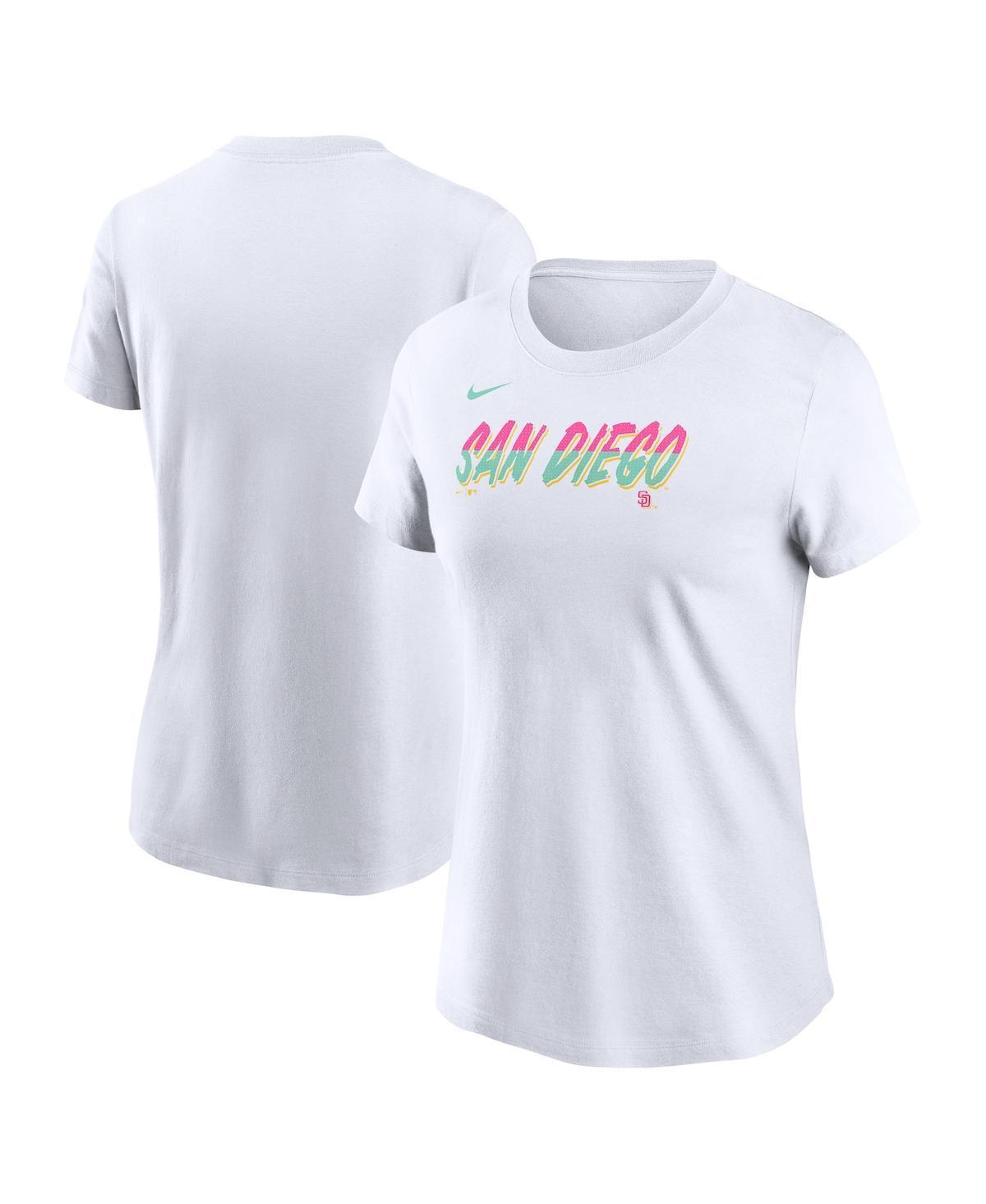 Women's Nike White San Diego Padres City Connect Wordmark T-Shirt, Size: XL Product Image