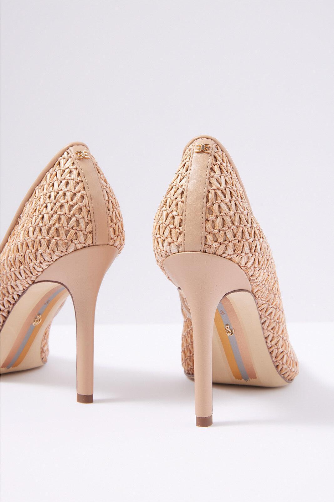 Hazel Pointed Toe Heel - Tan Raffia Product Image