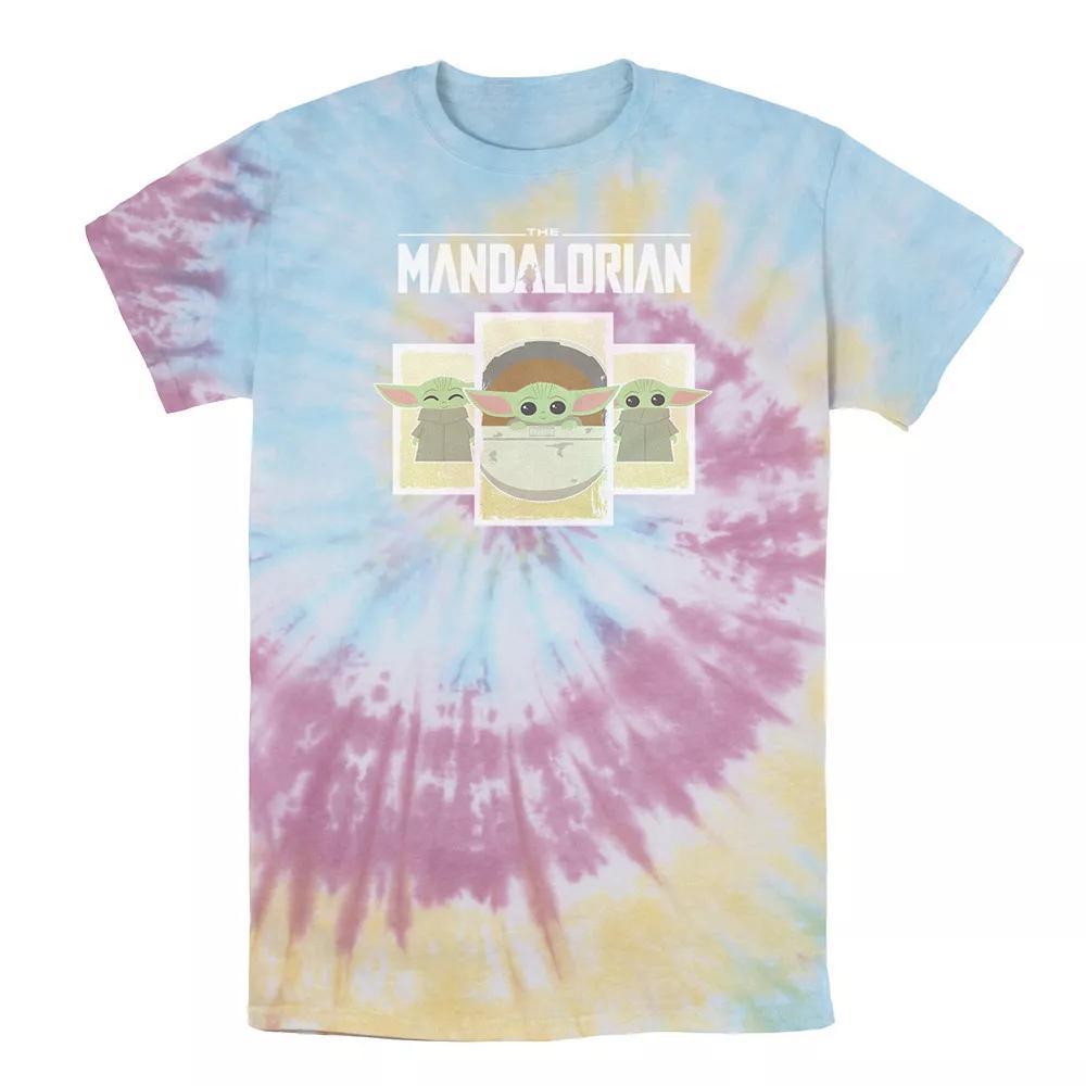 Men's Marvel Paint Drip Logo Wash Tee, Size: Small, Blue Pink Light Yellow Product Image