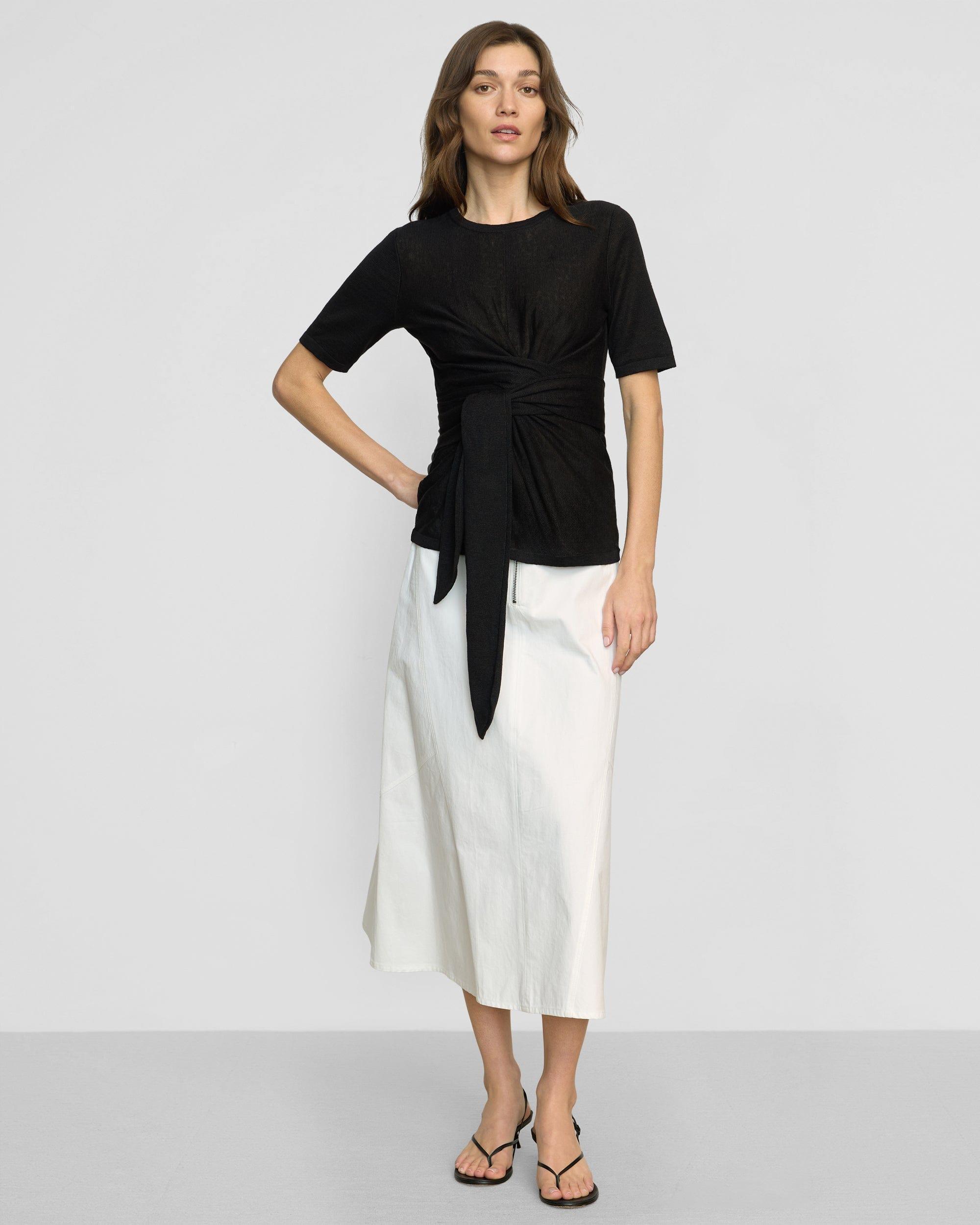 Lark Tie-Front Linen Sweater Product Image