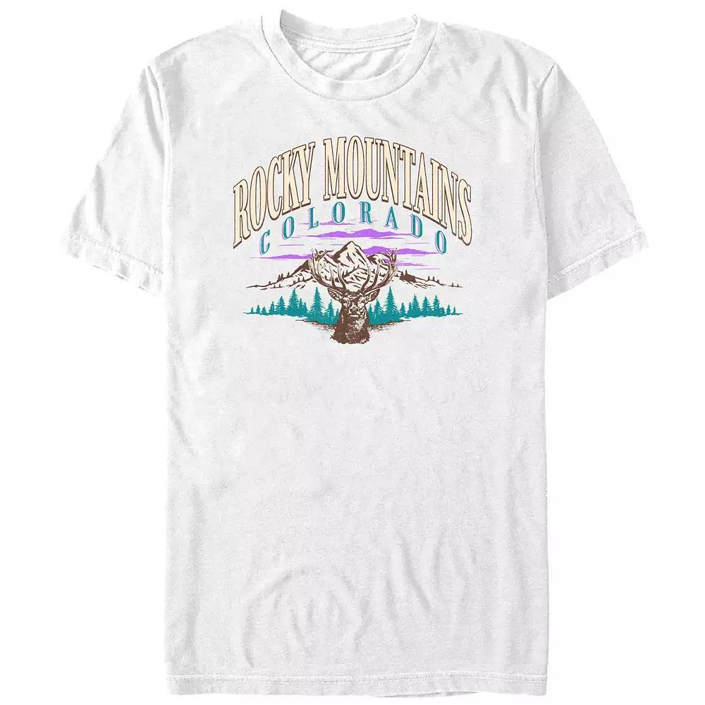 Big & Tall Rockey Mountains Colorado Graphic Tee, Men's, Size: 3XL Tall, White Product Image