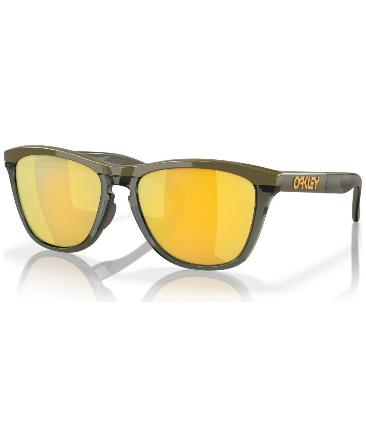 Oakley Mens OO9284 Frogskins Range 55mm Round Sunglasses - Matte Black/Prizm Grey Product Image
