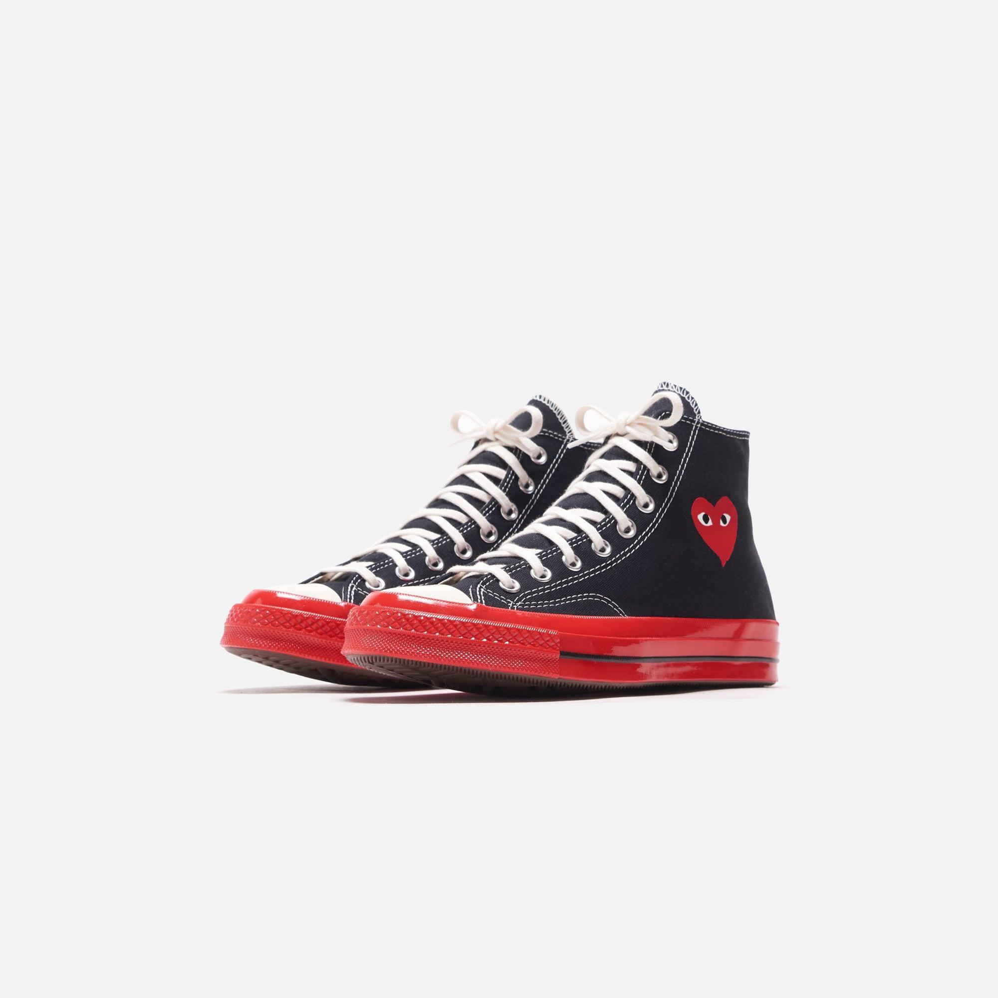 Converse x Comme des Garçons CDG Play Red Sole High Top - Black Male Product Image