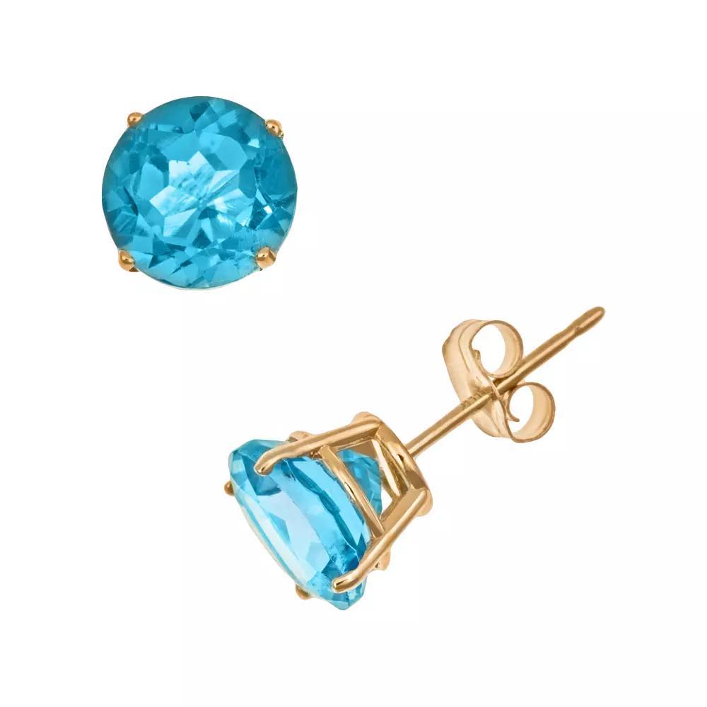 14k Gold Citrine Stud Earrings, Women's, Orange Product Image