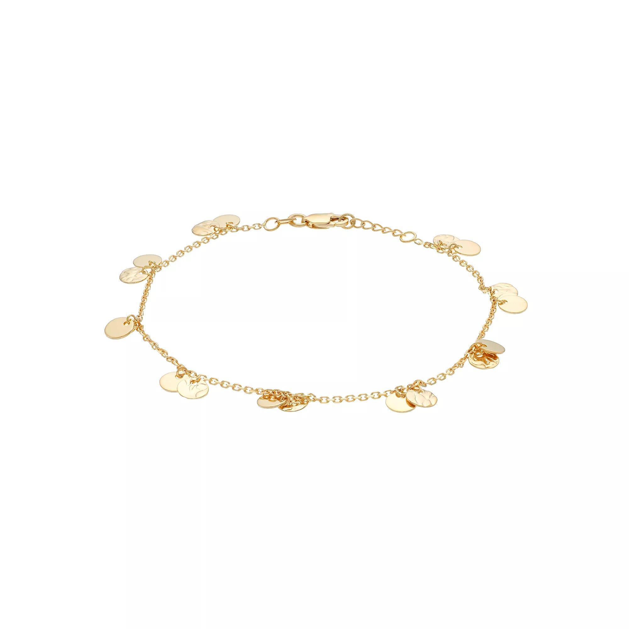 14k Gold Disc Station Bracelet, Women's, Size: 7.5" Product Image