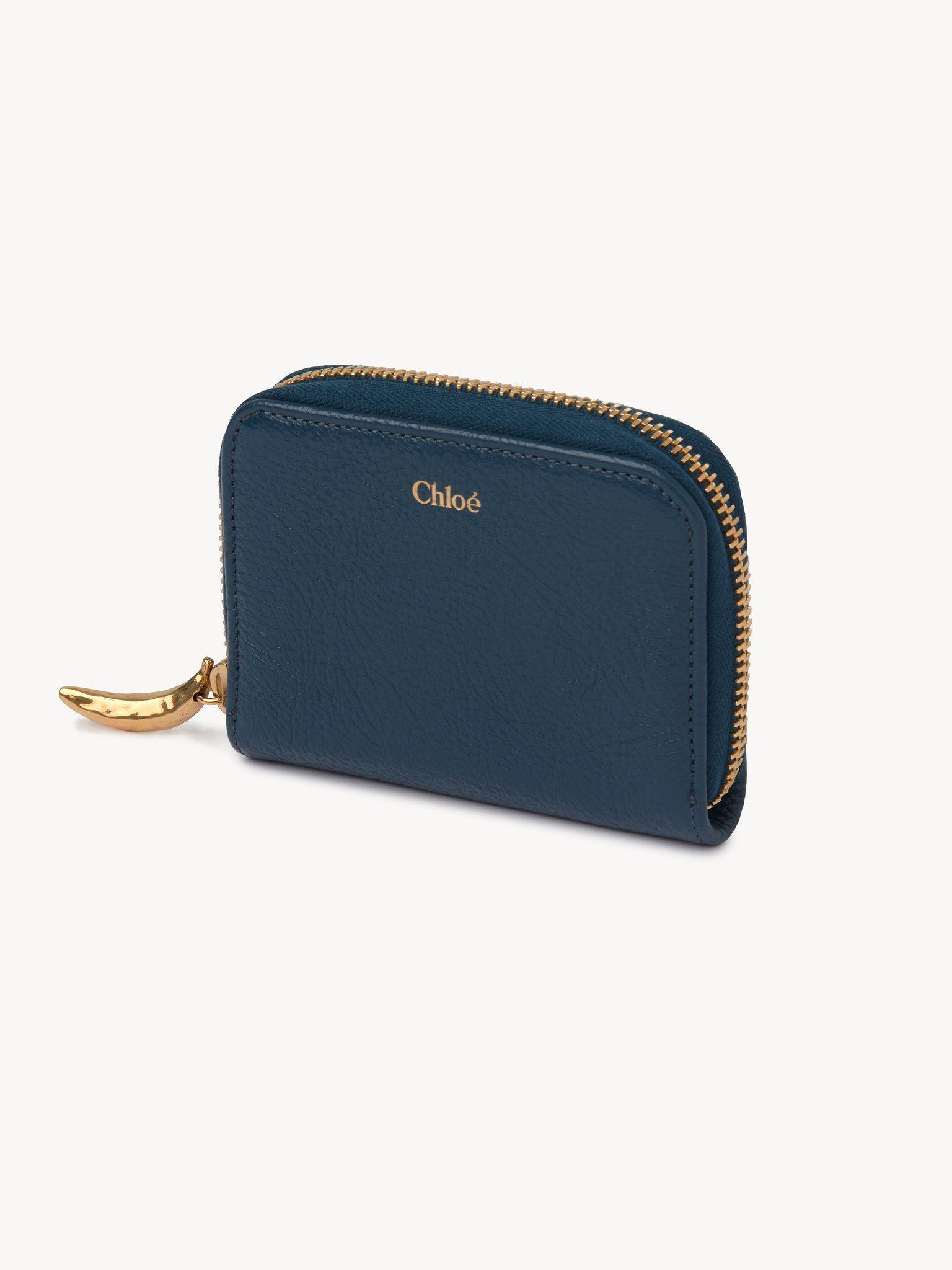 Banana zipped coin purse in grained leather Product Image