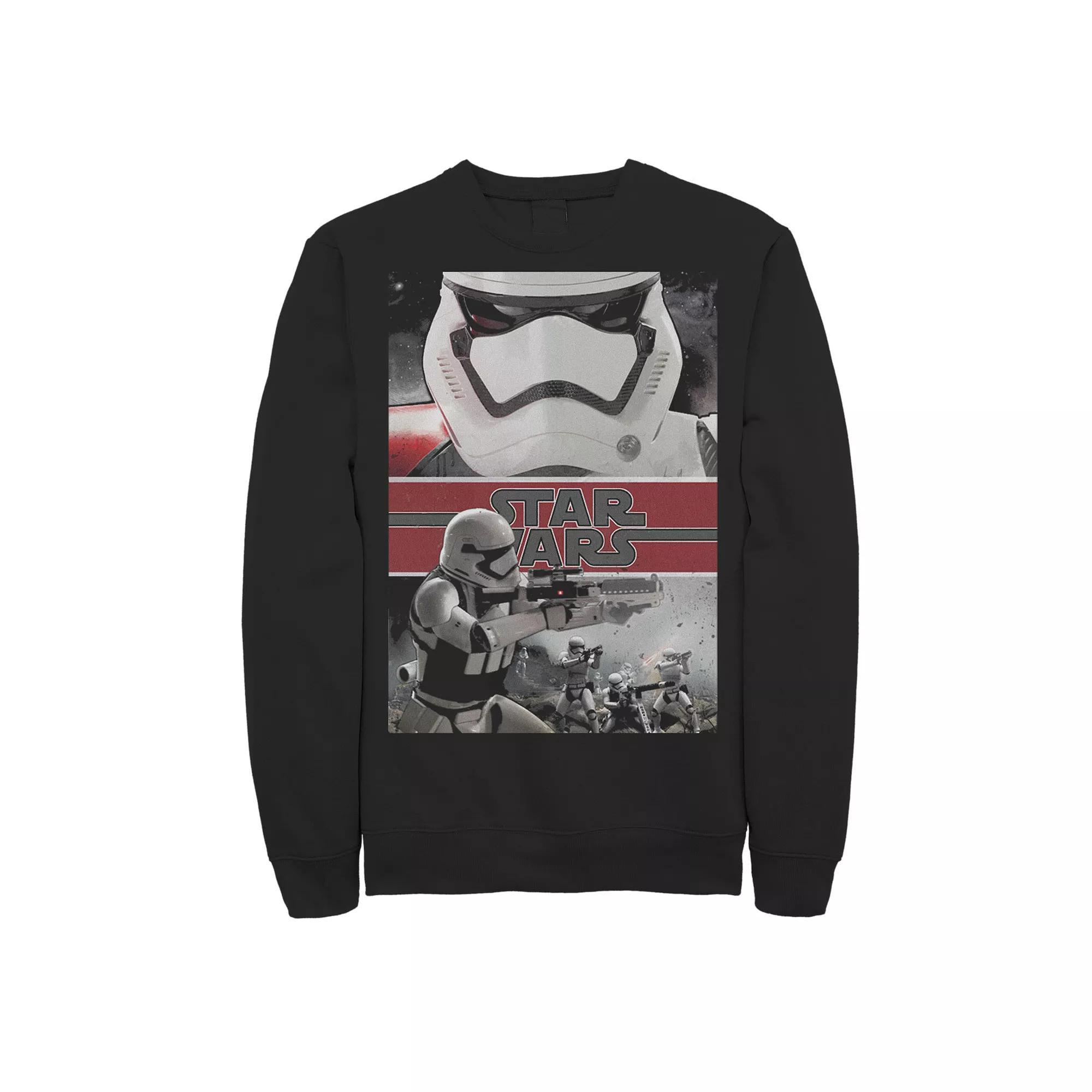 Men's Star Wars Stormtrooper Red Banner Collage Poster Sweatshirt, Size: Large, Black Product Image