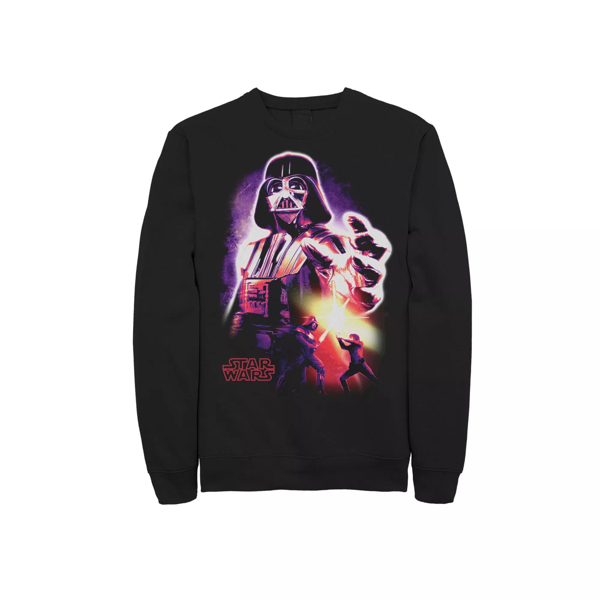 Men's Star Wars Neon Darth Vader Sweatshirt, Size: Large, Black Product Image