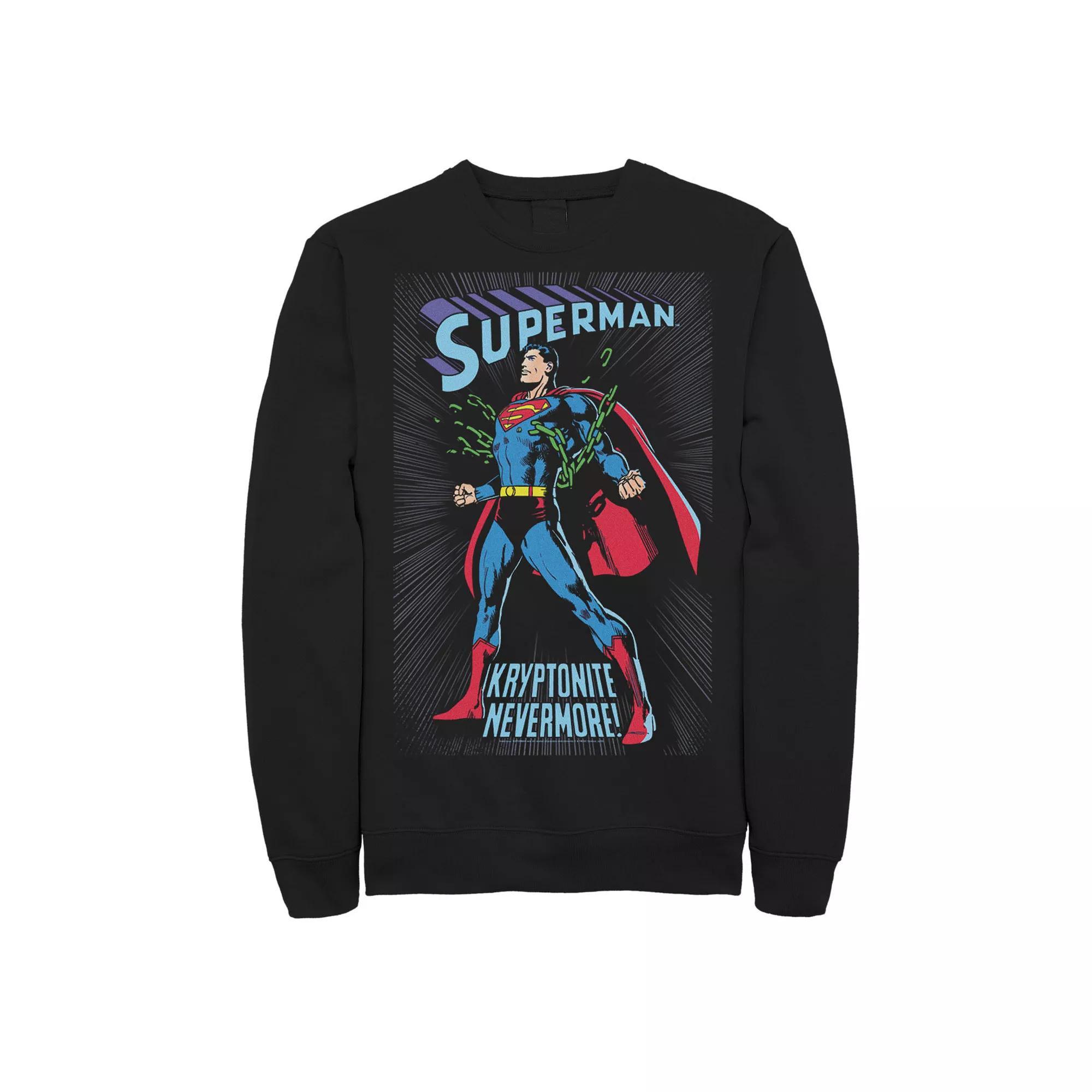Men's DC Comics Superman In Chains Vintage Poster Sweatshirt, Size: 3XL, Blue Product Image