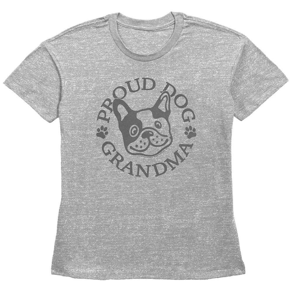 Women's Proud Dog Grandma Paw Prints Graphic Tee, Girl's, Size: XS, Grey Gray Product Image