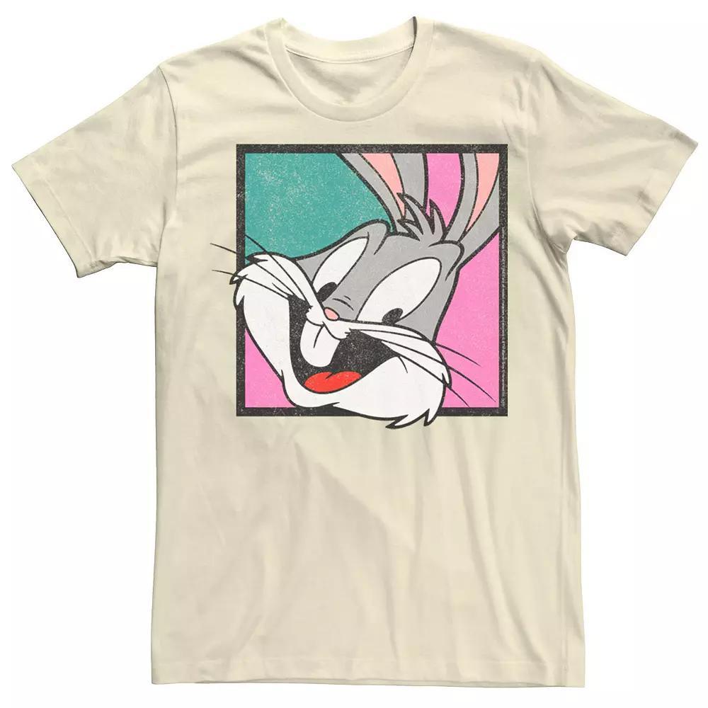 Men's Looney Tunes Bugs Bunny Big Face Box Up Tee, Size: Medium, Natural Product Image